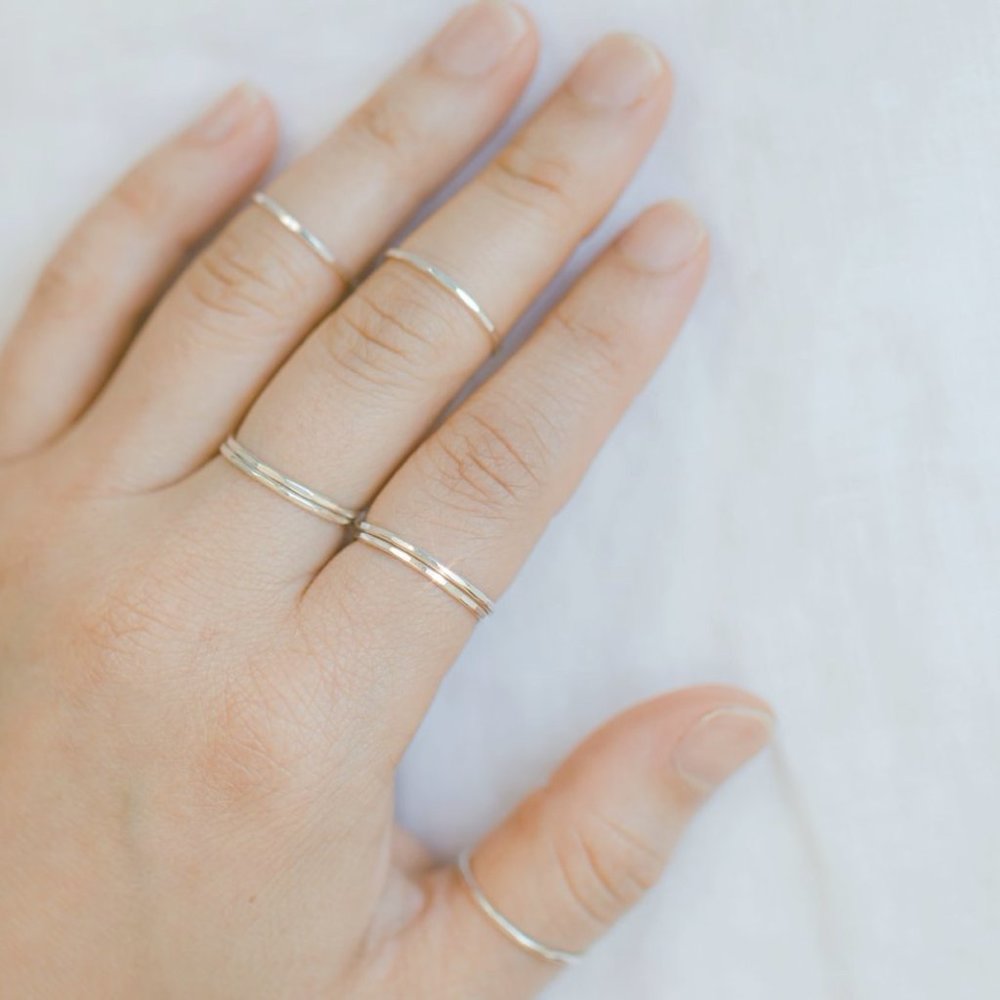 Hammered silver ring